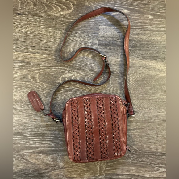 Vintage Etienne Aigner Woven Brown Leather Crossbody Bag - Picture 1 of 7